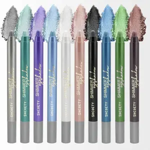 Meltdown Long Lasting Shimmer Eyeshadow Stick with Pencil Sharpener, Pigmented Metallic, Lightweight, Glitter Eyeshadow, Waterproof Matte Lip Liner Makeup #1-Dark Grey Cosmetic lip liners freckle pen lip liner stain peel