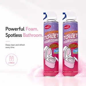 Bathroom Toilet Foam Cleaner – Powerful Clinging Foam Removes Stains & Yellowing, Multi-Surface Deep Clean for Toilet, Sink, Bathtub, Mirror, Faucet & Showerhead, Easy Rinse, Fresh White Peach Scent, 500ml