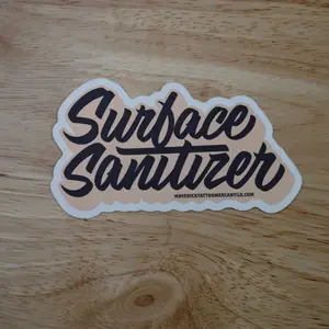 Individual "SURFACE SANITIZER" Label Sticker (PEACH)
