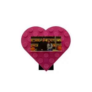 PERSONALIZED VALENTINES DAY BUILDING BLOCK HEART FRAME