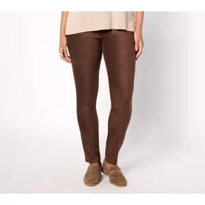 NYDJ Suede Pull On Basic Leggings -Dark Chocolate