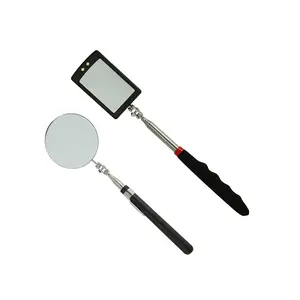 Inspection Mirror telescoping with Light Round Mirror Square Mirror Inspection Tool for Checking , Observing Eyelashes Mouth and Other Small  Extended