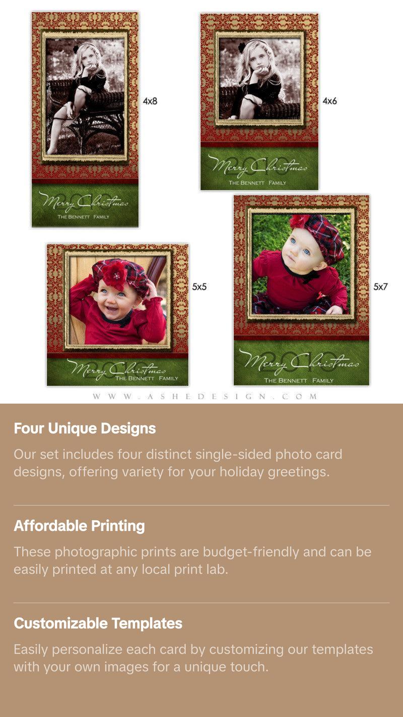 Christmas Photo Card Set - Velvet Christmas Photo Card Set - Velvet