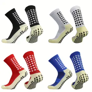 Lpxpass Unisex Mid-Calf Soccer Socks, All-Season Athletic Socks with Breathable Cushioning, Non-Slip Silicone Grips, 3/6/10 Pairs for Football Matches, Fitness Training