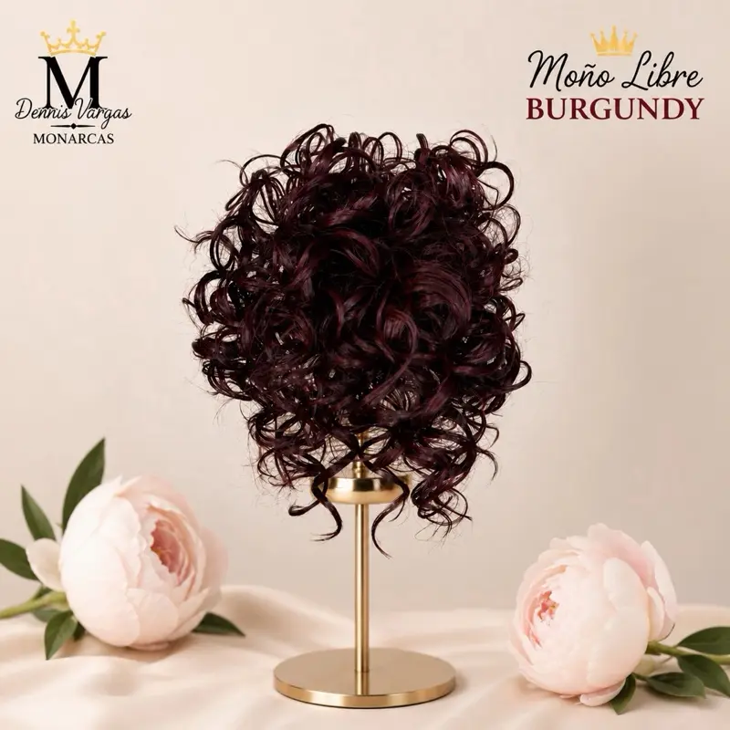 Libre Burgundy Curly Bun                           Moño Libre Burgundy Rizado