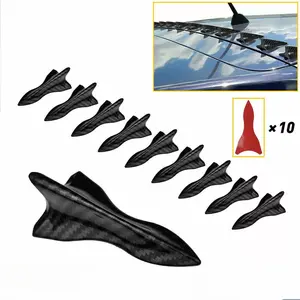 Set of 10 Carbon Fiber Shark Fin Diffuser Vortex Generators for Car Roof, Spoiler, and Bumper