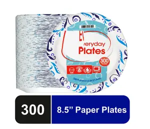 Everyday Disposable Paper Plates 8.5" 300 Count for Food and Beverage Use Everyday Disposable Paper Plates 8.5" 300 Count for Food and Beverage Use