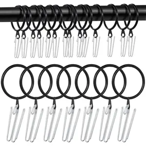 60 count Metal Curtain Rings with Pin 4 Prongs Pinch Pleat Curtain Hooks, 38mm Hook Belt Curtain Rings for Drapes for Window Door Shower Curtain