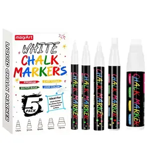 Liquid Chalk Marker Pen (5 Counts/set),Washable & Dry Erase Marker Pen, Multi-purpose Markers for Chalkboard, Whiteboard, Glass Window, Summer Gifts
