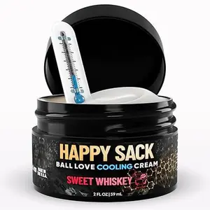 Derm Dude Happy Sack Ball Deodorant & Comfort Cream for Men | Anti-Chafing Sweat Defense, Odor Control, Aluminum-Free Deodorant & Hygiene Product | Sweet Whiskey Scent, 2oz