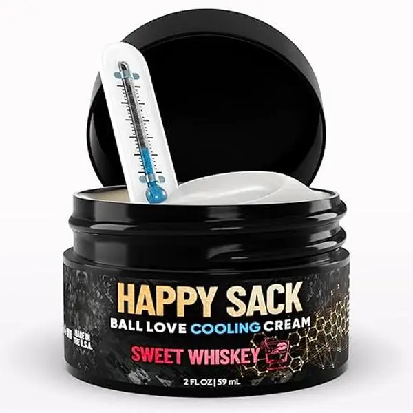 Derm Dude Happy Sack Ball Deodorant & Comfort Cream for Men | Anti-Chafing Sweat Defense, Odor Control, Aluminum-Free Deodorant & Hygiene Product | Sweet Whiskey Scent, 2oz