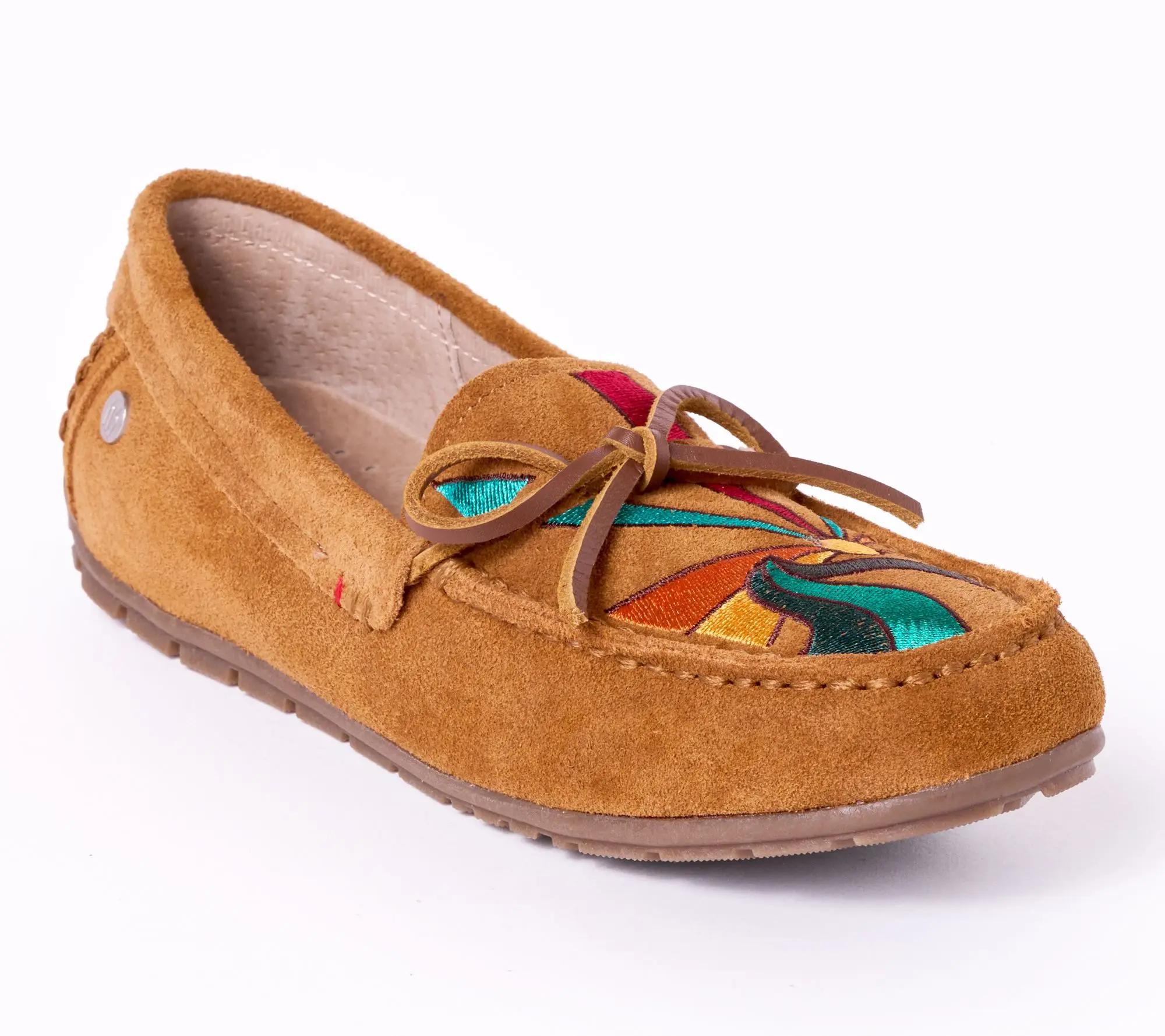 Minnetonka Women's Suede Sunset Embroidery Loafer Moc