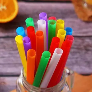100 PCS Jumbo Smoothie Straws Colorful Disposable Plastic Large Wide-Mouthed Milkshake Straw for Parties and Events