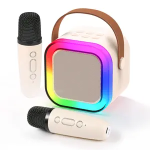 Mini Karaoke Machine for Kids Adults,Portable Bluetooth Speaker, 2 Wireless Microphones with Fun Voice Changing Function-Toys for 5 6 7 8 9 10 Year Old Girl Boys Birthday Gifts Ideas