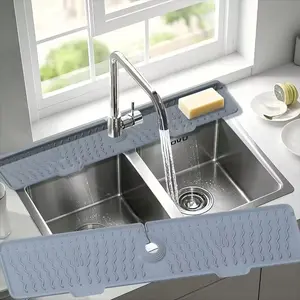 Heavy-Duty Non-Slip Splash Proof Sink Mat, Foldable /, Easy-To-Clean Silicone, Tilted Drainage, Ideal for Sinks, Dishwashers, Washers