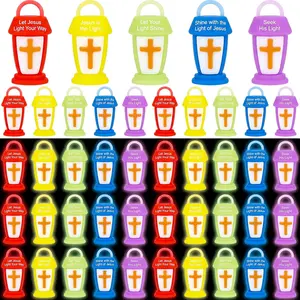 50 count Vbs 2026  is The Light Lanterns Figures Glow in Dark  Lights The Way Sign Christian Religious   and Seek Sunday School Favor (Entire Glowing,Multicolor)