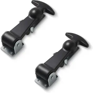 Premium Rubber Hasp with Plunger for RV Battery Box Strap, Tool Box & Utility Room Latch, Pet House Latch - Secure and Durable 2pk