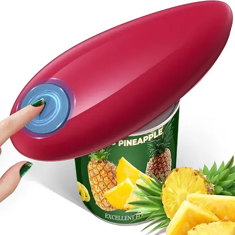 Cooks Professional Electric Can Opener with Magnet Lid Hold - 1-Touch Hands-Free Operation, Ideal for Seniors - Kitchen Gadget, Traditional Utensil (Red)