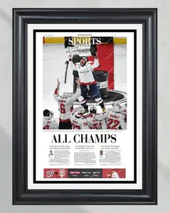 2018 Washington Capitals Stanley Cup Champions 'All Champs' Unframed Poster - Alex Ovechkin Era Front Page Newspaper Print - DC Hockey Wall Decor