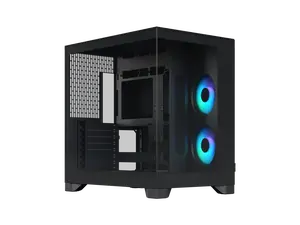 Fractal Design Pop 2 Vision Black RGB - Dual-Chamber PC Gaming Case - Front and Side Glass Panels- Four 120 mm Reverse Blade RGB Fans Included - Spacious Interior - E-ATX (up to 280 mm) ATX/mATX/ITX
