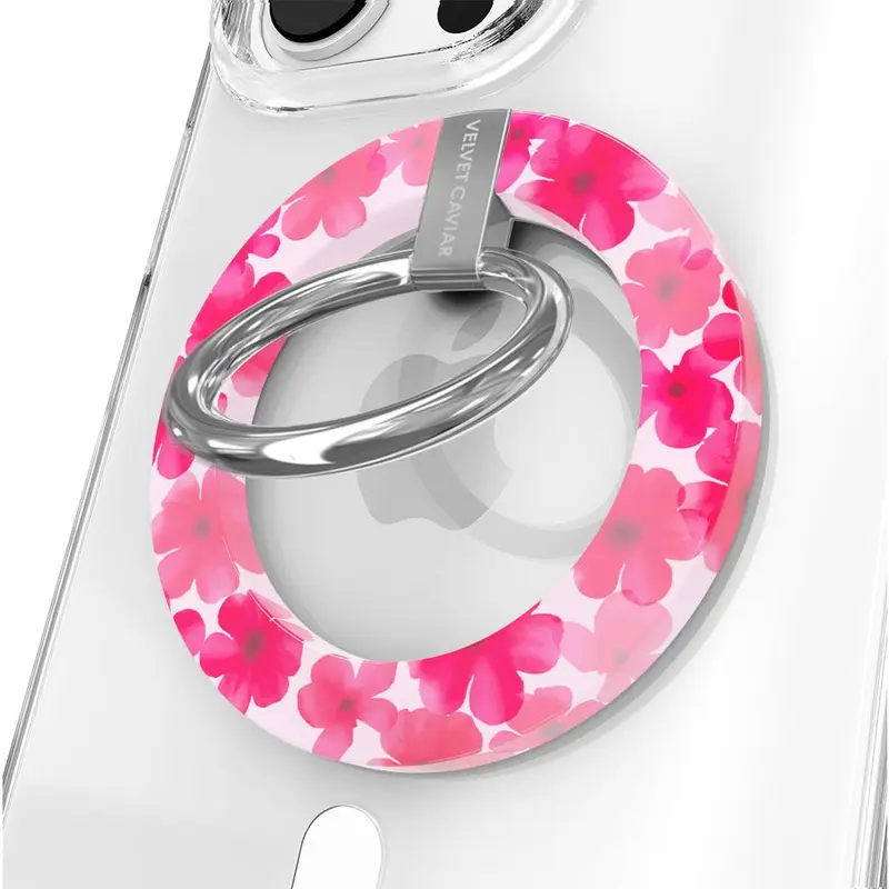 Velvet Caviar Cherry Blossom MagSafe Metal Grip Handle - 1600g Magnetic Phone Accessory, Compact Foldable Phone Holder, Adjustable Smartphone Stand, Secure Texting Aid for iPhone Users & Cases