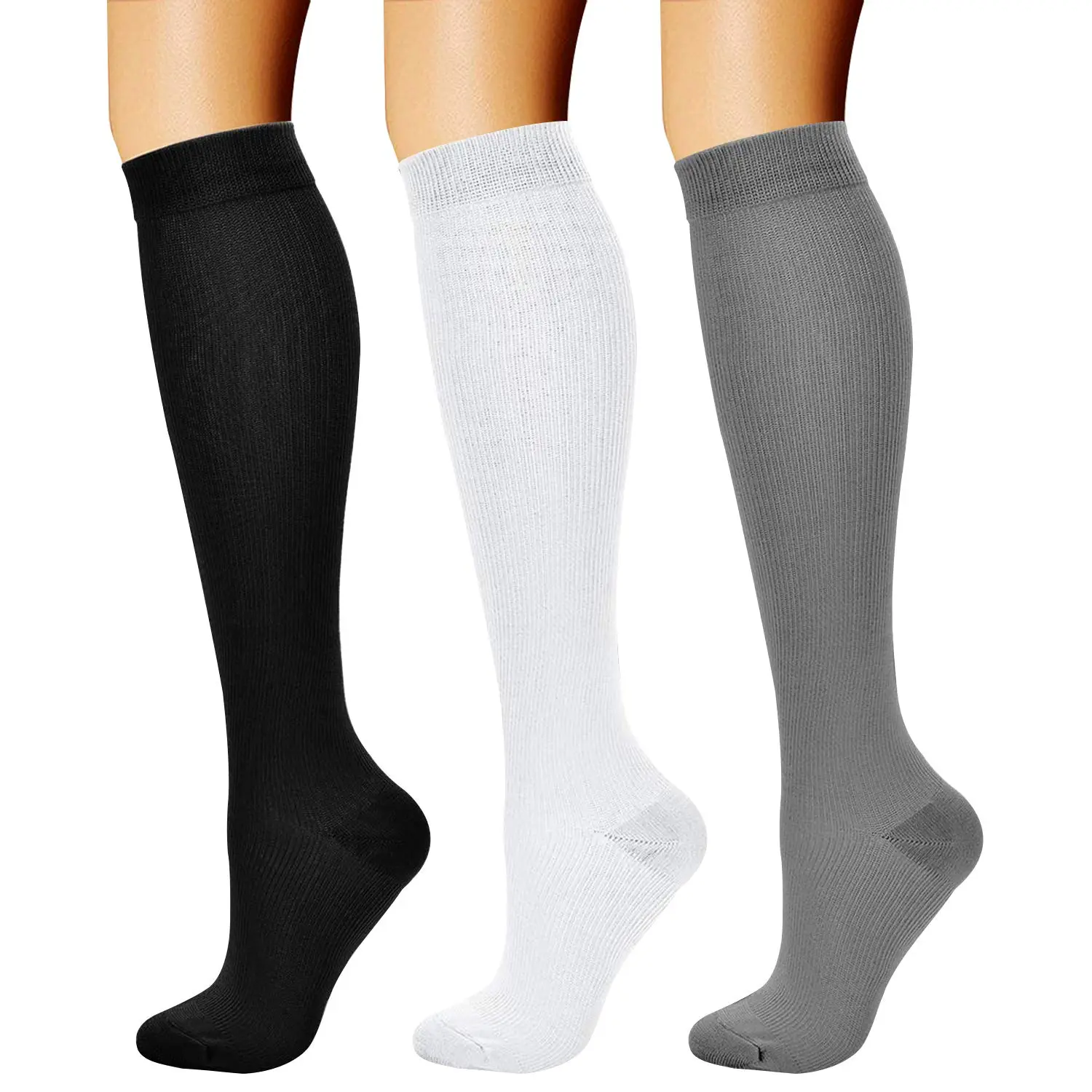 3/5 pairs of comfortable  stockings, suitable for both men and women, nylon stockings, suitable for medical staff, teachers and sports enthusiasts. midi  socks Halloween Over-the-Knee Cotton Socks Opaque High Skating Satin Bow Thigh