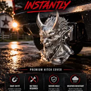 Demon - Snap-in fit | 2” Tow Hitch Cover | Premium Truck Accessory
