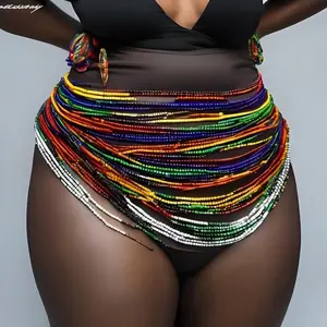 Plus Size Waist Beads - Colorful Beaded Waist Accessory for Women's Fashion