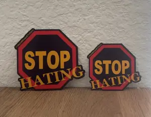 Stop Hating Gold Holographic Sticker