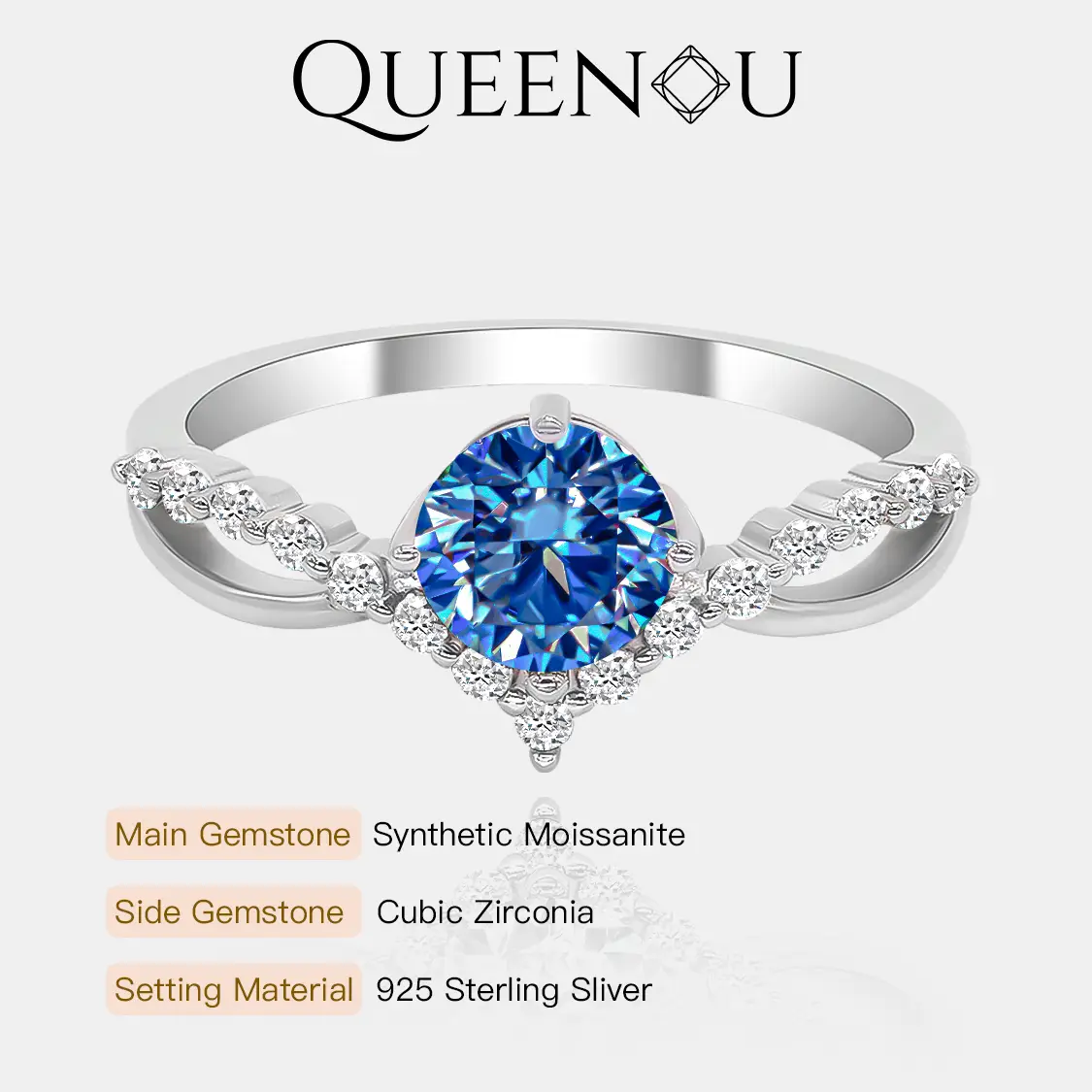 【269】1 Carat Synthetic Moissanite Ring Female Anniversary – Fashionable Jewelry for Anniversary/Birthday