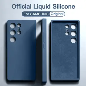 Liquid Silicone Case For Samsung Galaxy S25 S24 S23 S22 S21 Ultra A14 A34 A35 A15 A25 A54 A55 5G Soft Cover Phone Accessories