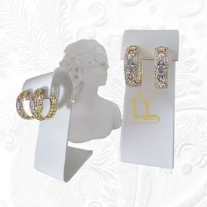 LaYaiBoutique #1579 high quality 14k gold plated tricolor earrings