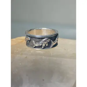 Whale ring size 6.50 whales band sterling silver women men
