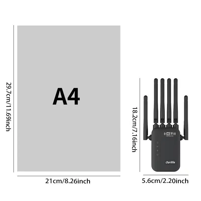 2026 Upgraded WiFi Antenna Extender, Signal Booster Up to 9000 Sq.Ft | Long Range Wireless Repeater for Garage, Basement & Yard, One-Tap Setup, Works with Alexa/Ring/Security Cameras, US Warehouse Fast Shipping