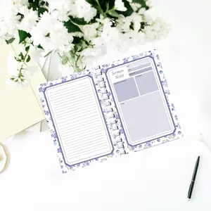 Purple Sermon Notes Notebook with Beautiful Floral Pattern, Spiral Binding, and "Sermon Notes" Title hot  16  notebook