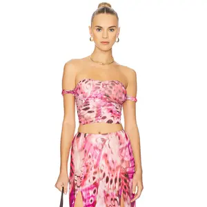 AFRM Koa Top in Berry Butterfly