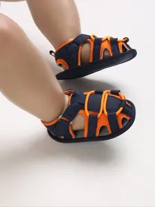 Fashion Baby Strap Design Sandals, Unisex Soft Rubber Sole Anti-Slip Walker Shoes, Comfortable Infant Footwear for Boys and Girls, Walking Shoes Babies