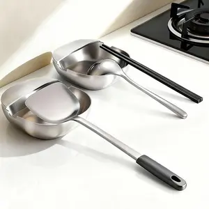 3 PCS Stainless Steel Spoon Rest for Kitchen Counter & Stove Top, Multipurpose Kitchen Utensil Holder, Easy to Clean Kitchen Accessories, Heavy Duty Holder for Ladles, Tongs, Spatula, Chopsticks
