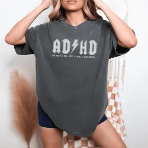 ADHD Unisex Shirt Comfortable Casual Top, Screen Printed, ADHD Awareness