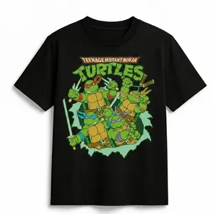 Vintage Ninja Turtles Group Photo Tee | Retro Cartoon Graphic T-Shirt | Classic 90s Turtle Streetwear Shirt | Unisex Cotton Tee | TMNT Fan Gift