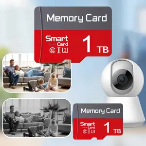 Micro SD card with adapter, micro TF storage card - compatible with home surveillance cameras for video recording, compatible with Bluetooth speakers for audio, compatible with smartphone files, supports PC document storage
