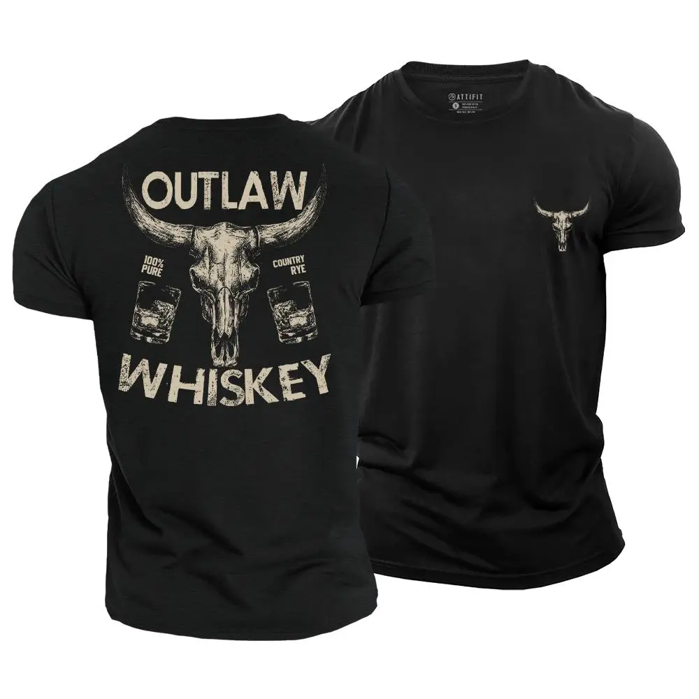 Vintage Outlaw Whiskey Cotton T-Shirt