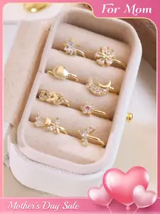 Cute Vintage Nose Ring Set, Boho Style Cubic Zirconia Inlaid Nose Ring, Fashionable Body Jewelry for Women & Girls, Trendy All-match & Exquisite Jewelry for Birthday Gift, Nose Rings Set