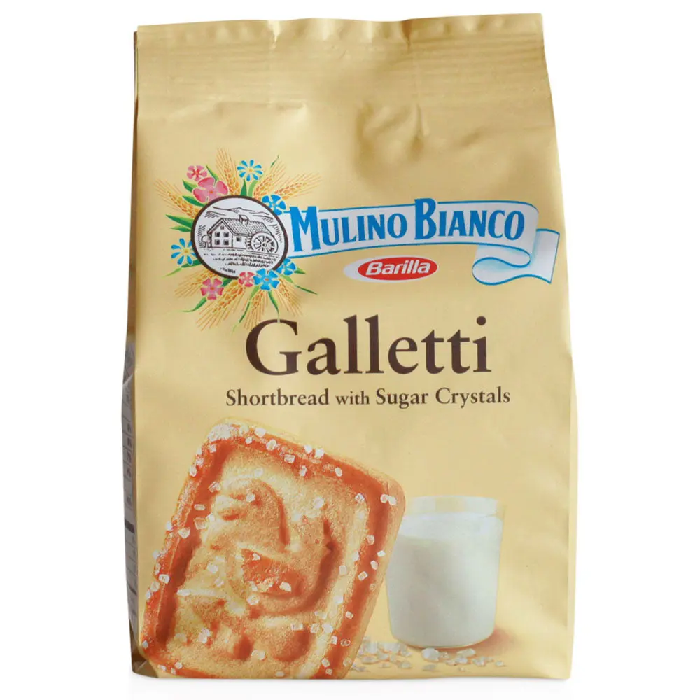 Mulino Bianco Galletti – Italian Shortbread Cookies with Sugar Crystals, 6.35 oz (5 pack)