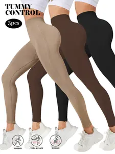 YMZFITTING High Waisted Seamless Ribbed Leggings – Tummy Control, Squat Proof, Stretch Fit for Yoga Gym & Everyday Wear