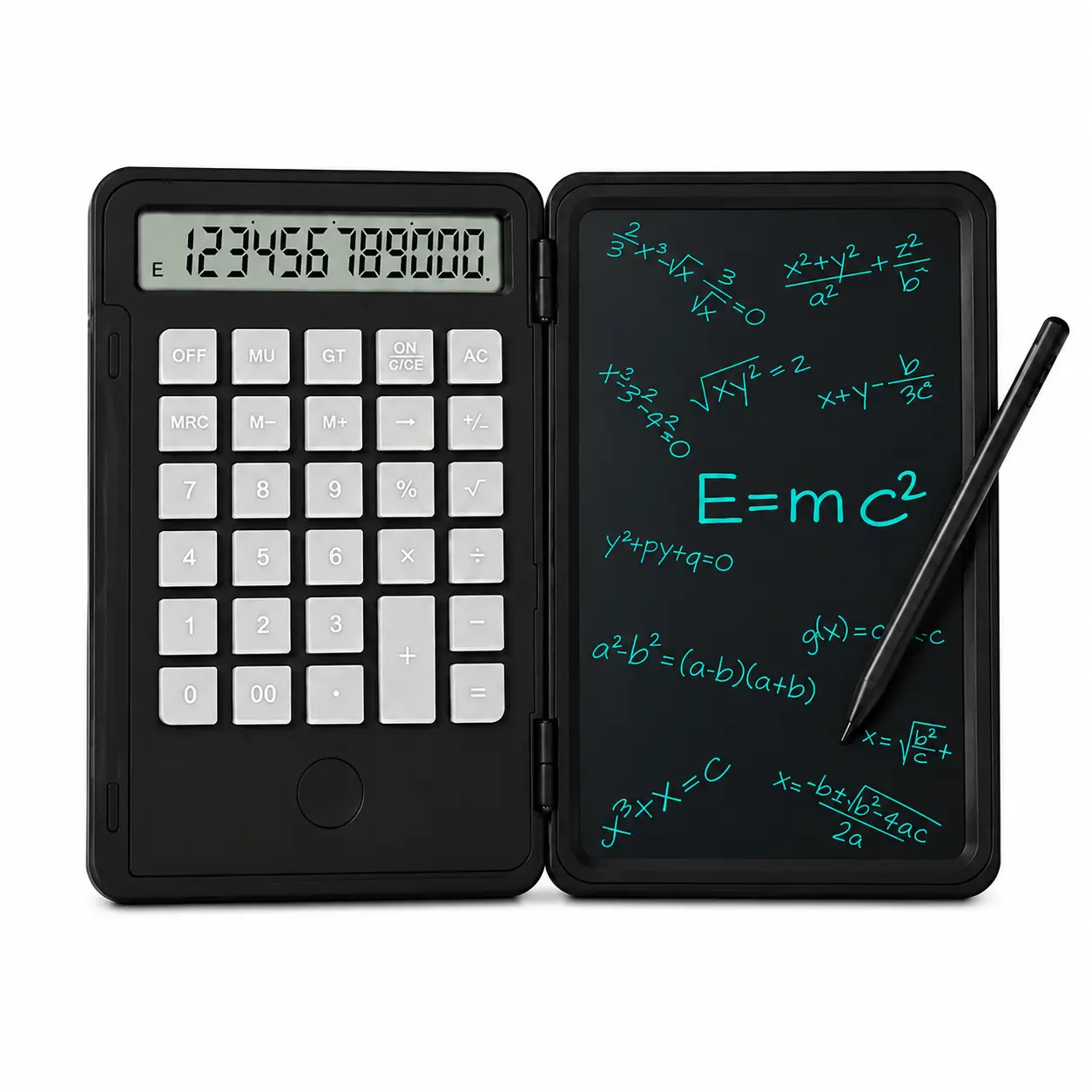 2-in-1 Foldable Calculator with 5-in LCD Writing Pad - Compact Portable Educational Tool, Magic Water Book Doodle & Scribble Boards for Home, School (Toys & Hobbies, Educational Toys, Arts & Crafts)