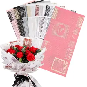 20 Sheets European Style Fleur Newspaper Paper, Waterproof Durable Korean Paper, Party Decor, Valentine's Day, Wedding, Mother's Day, Teacher's Day