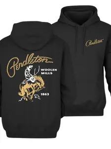 Men's Hooded Sweatshirt Western Cowboy Pullover with Horse Racing Rider Print, Vintage Country Style Unisex Hoodie, Sizes S-5xl, Fall & Winter