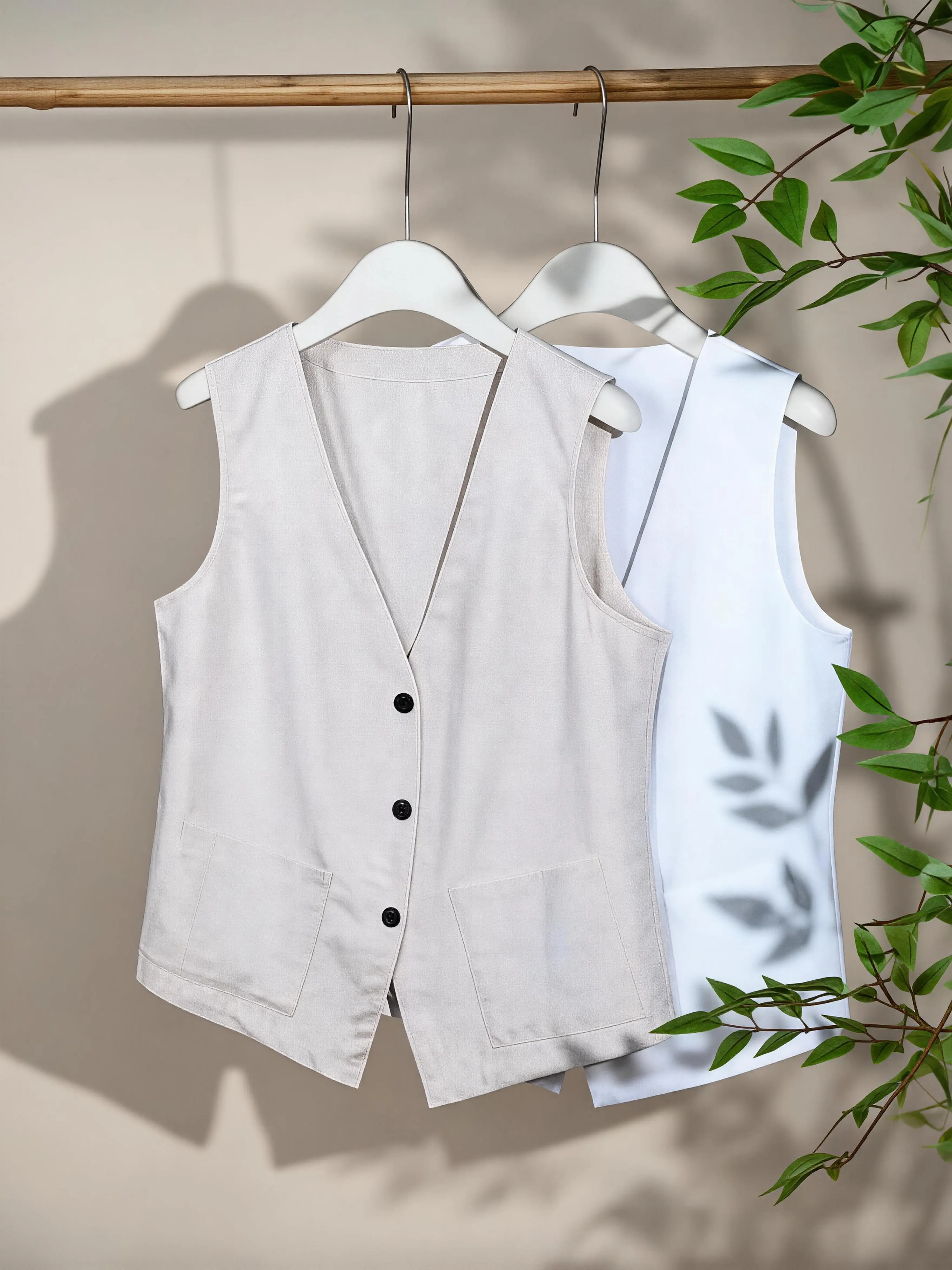 IDEALSANXUN Women's Soft Cotton Linen Sleeveless Button Vest - 2026 Trendy Lightweight Hip-Length French Vintage Boho Summer Outerwear for Regular & Plus Size Ladies