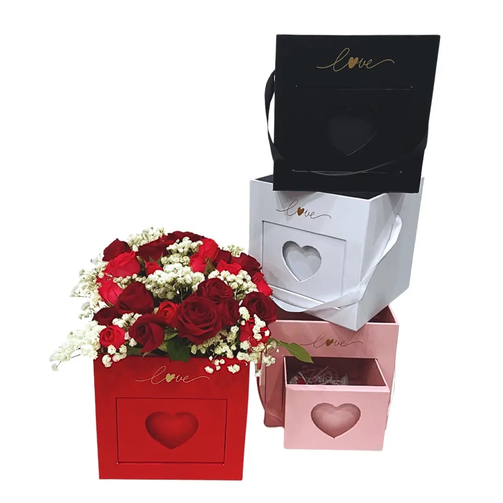 Square Box with Surprise Drawer, Various Colors W2909-2912